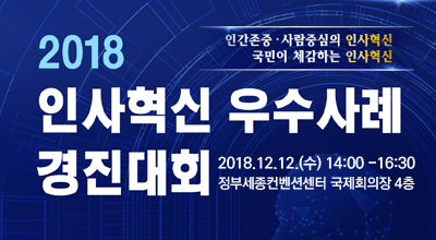 2018 인사혁신 우수사례(인간존중·사람중심의 인사혁신, 국민이 체감하는 인사혁신) 