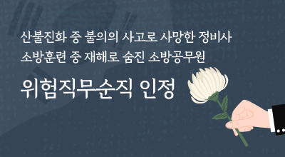 산불진화 중 불의의 사고로 사망한 정비사 소방훈련 중 재해로 숨진 소방공무원 위험직무순직 인정 